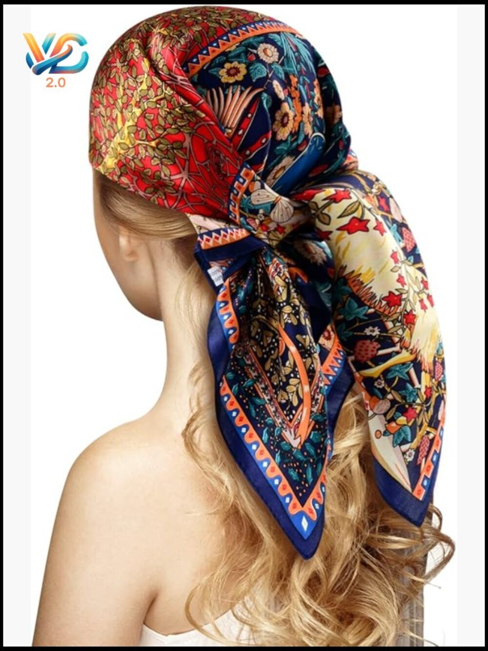 Square Silk Head Wrap Scarf - 27in Hair Turban Fashion Neck Scarf
